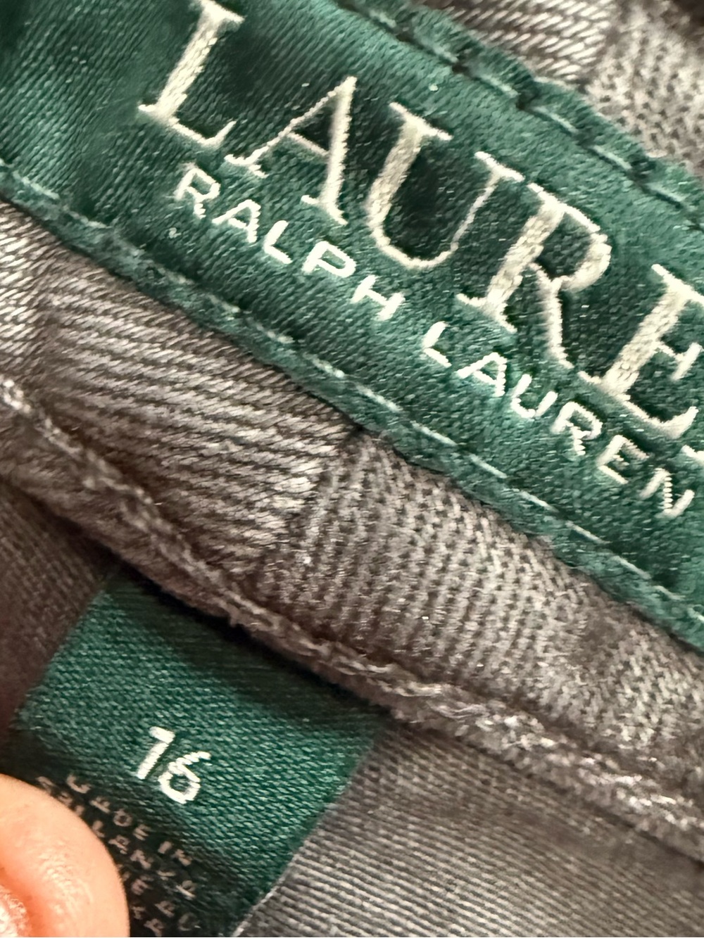 LAUREN RALPH LAUREN CLASSIC SKINNY CURVY LUX GREY JEAN WOMENS 16~NWT - Picture 5 of 6